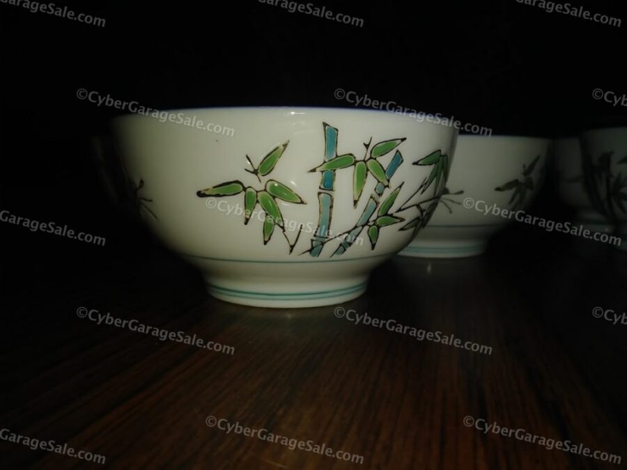 Butterfly and Bamboo Pattern Porcelain Tea Set