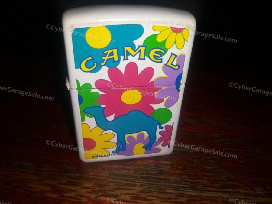 Used Vintage 1996 Camel Cigarettes "Flower Power" Zippo Lighter