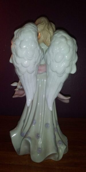Porcelain Guardian Angel Lady with Birds Figurine